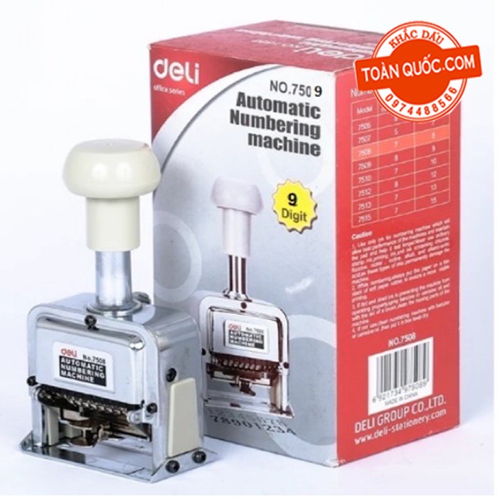 Dấu nhảy số tự động 9 số deli 7509