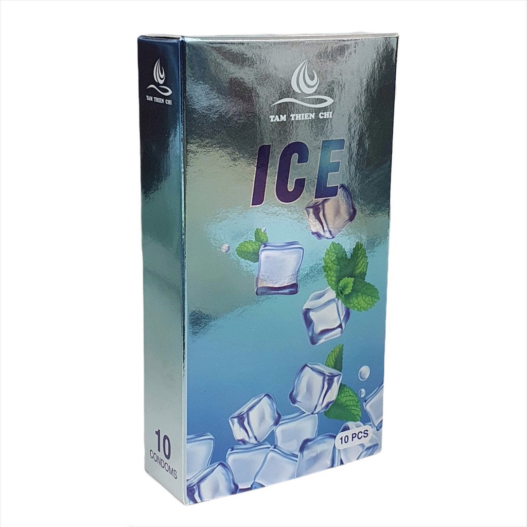Bao cao su Ice Tâm Thiện Chí  tinh chất bạc hà mát lạnh - hộp 10 cái