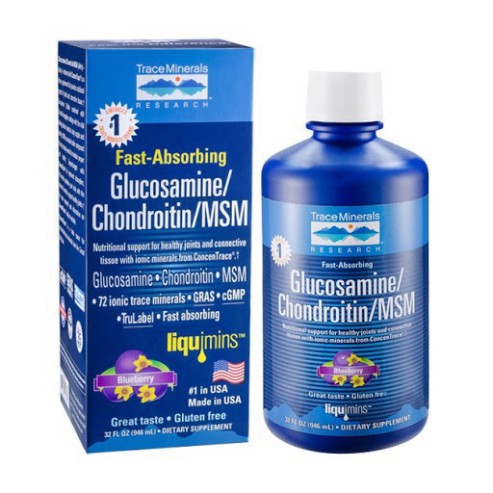 Thực Phẩm Tăng Cường Sức Khỏe Xương Khớp Dễ Hấp Thu Glucosamine Chondroitin Msm Trace Minerals 946Ml