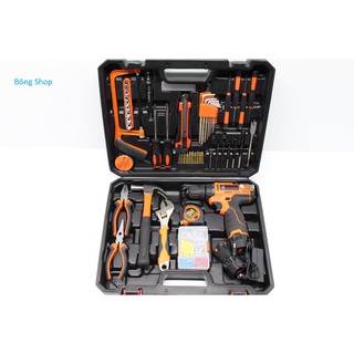 Bộ máy khoan dùng pin Li-ion HABO + 120 chi tiết + hộp đựng ( Đen ) - SC1231044