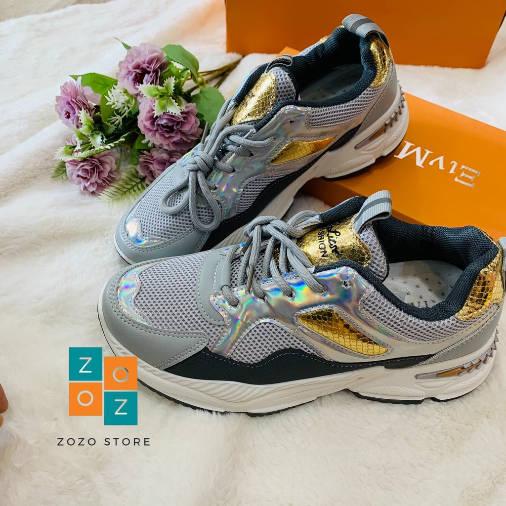 Giày thể thao nam màu ghi chất liệu vải cao cấp kiểu dáng trẻ trung hiện đại