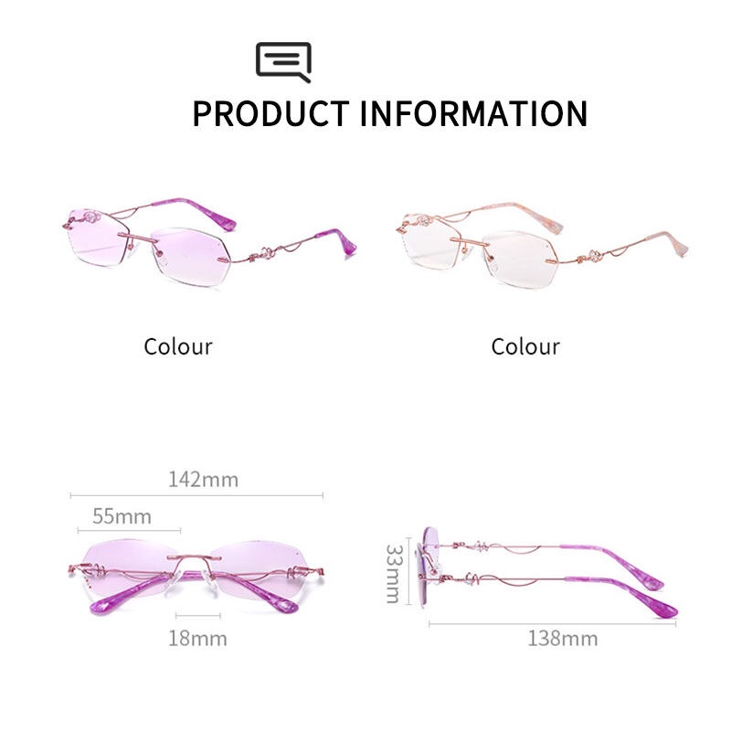 Kính Đọc Sách Không Gọng Chống Ánh Sáng Xanh Hai Công Dụng Cho Nữ