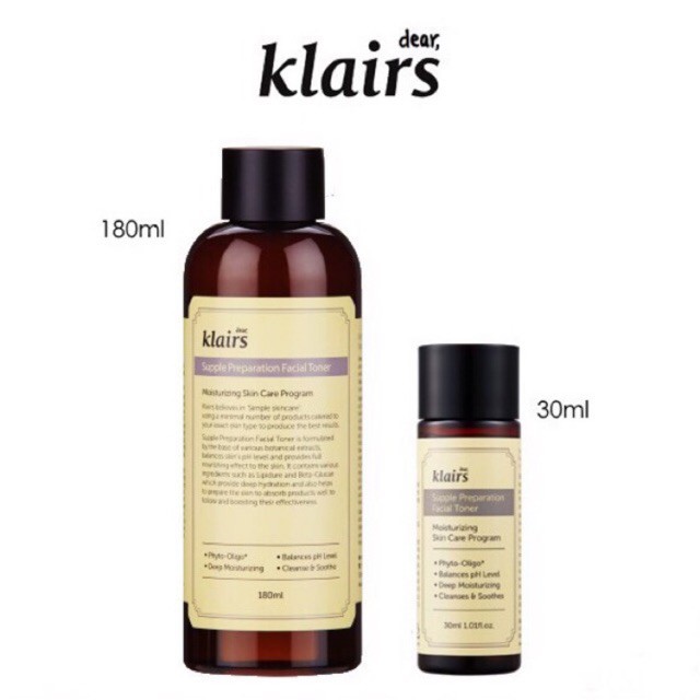 Nước Hoa Hồng Klairs Supple Preparation Facial Toner 30ml