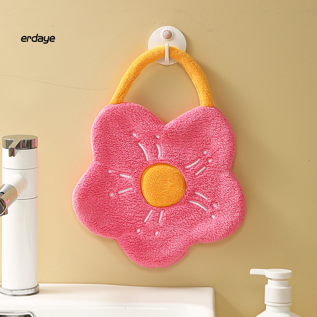 Khăn Lau Tay Hình Bông Hoa Kèm Dây Đeo Tiện Dụng