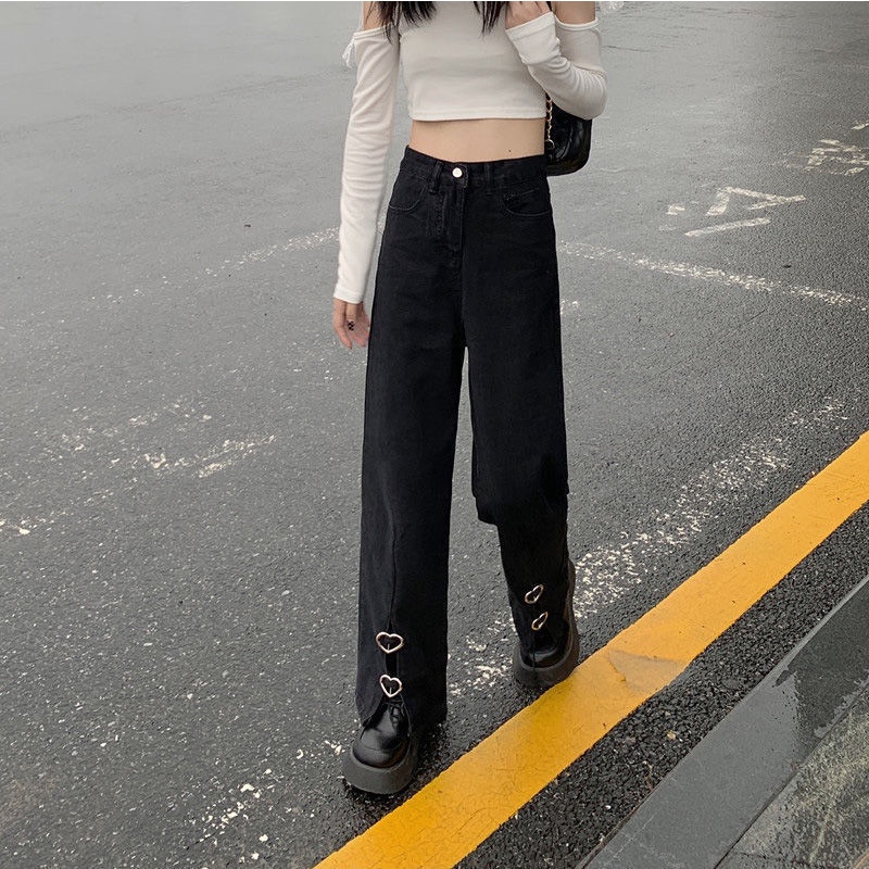 Quần Jean Đen Xẻ Tà Hình Trái Tim Thời Trang Mùa Hè Cho Nữ