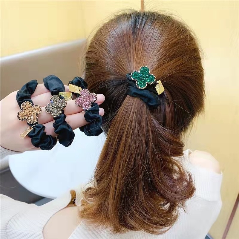 Dây Buộc Tóc Cao Su Co Giãn Đính Nơ Xinh Xắn Cho Nữ