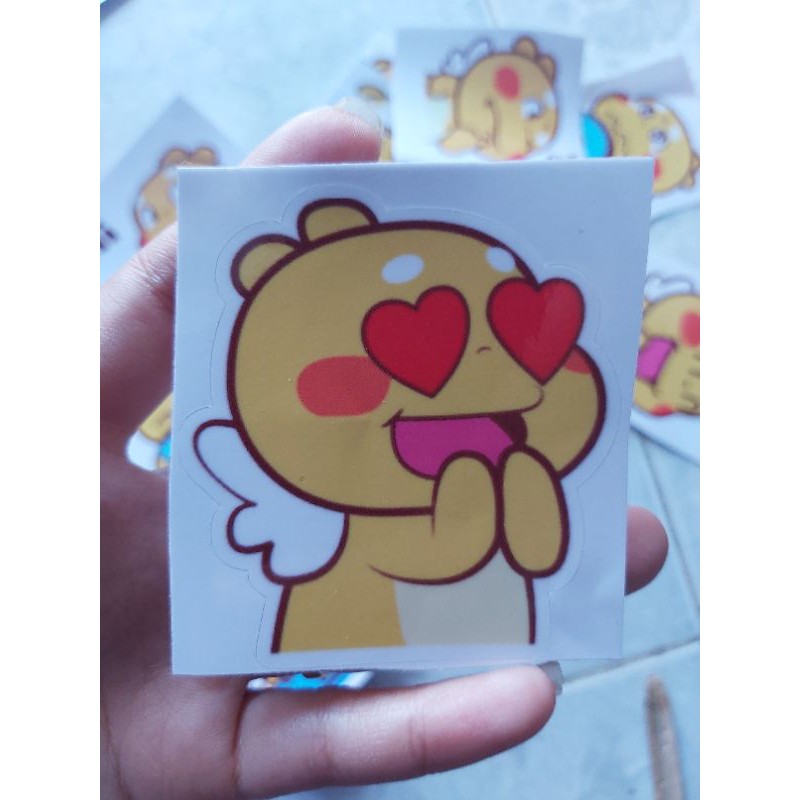 [Mã LIFE1603ALL giảm 10% đơn 0Đ] Tem Sticker Khủng Long Vàng Cute Dán Xe, Nón Giá Rẻ