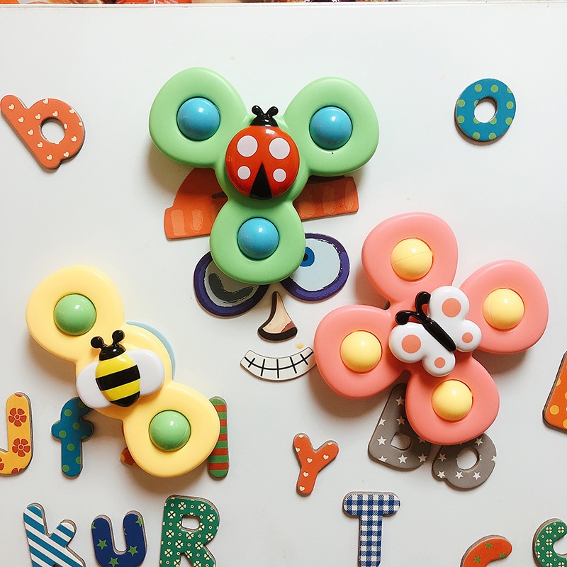 Set 3 con Quay Hapi Toys - Đồ chơi con quay spiner cho bé gắn tường vui nhộn có âm thanh