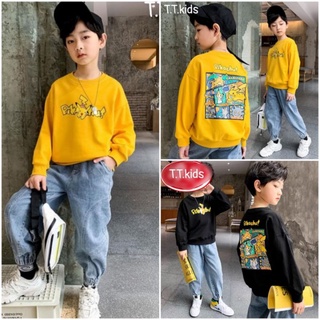 Set bộ bé trai dài tay áo nỉ da cá quần jean chất chơi 15-25kg