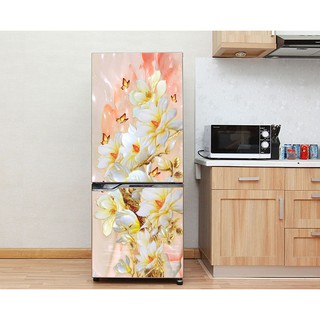 Decal dán tủ lạnh - Mẫu Hoa Mai 04 - Chất liệu cao cấp - Có sẵn keo dán