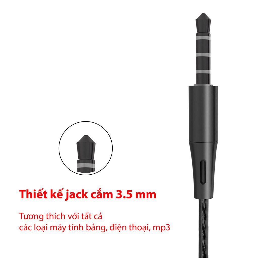 Tai Nghe Có Dây  Earldom E28 Có Mic Jack 3.5 Sử Dụng Cho Điện Thoại Iphone Samsung Xioami Oppo - BH Lỗi 1 Đổi 1