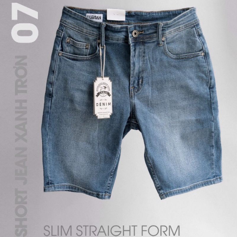 Quần short jean nam, quần lửng jean nam, jean xanh