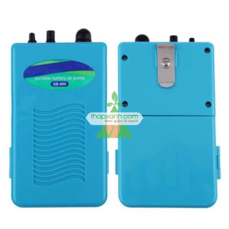 [Tặng kèm 1 Pin Đại] Máy sục khí SB-980 (Máy thổi ô xy) chạy PIN