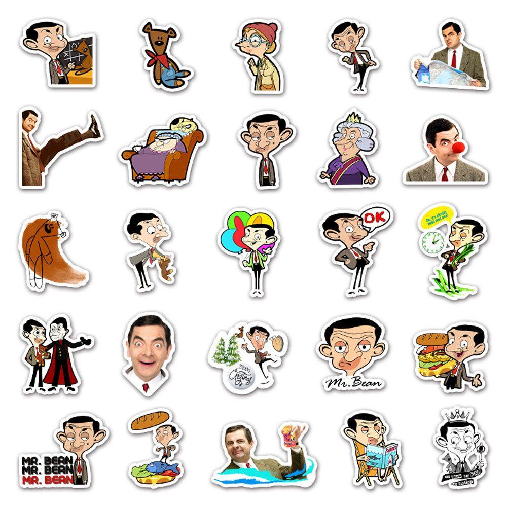Ông JARRED JARRED Mr. Bộ 50 Miếng Dán Trang Trí Xe Mô Tô Mr. Đề Can Dán Hành Lý / Ván Trượt / Nhật Ký Hình Hạt Đậu