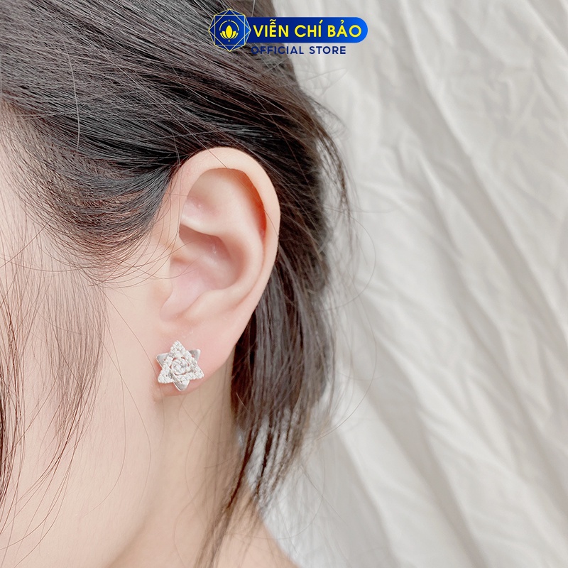 Bông tai bạc nữ Lucky Star chất liệu bạc 925 thời trang phụ kiện trang sức nữ Viễn Chí Bảo B400719H