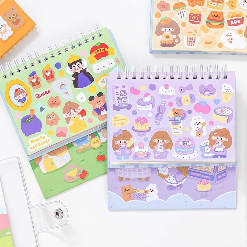 Sticker cute/Sổ sticker hình dán 27 trang dễ thương trang trí sổ planner bullet journal Hàn Quốc Tẻn Tẻn