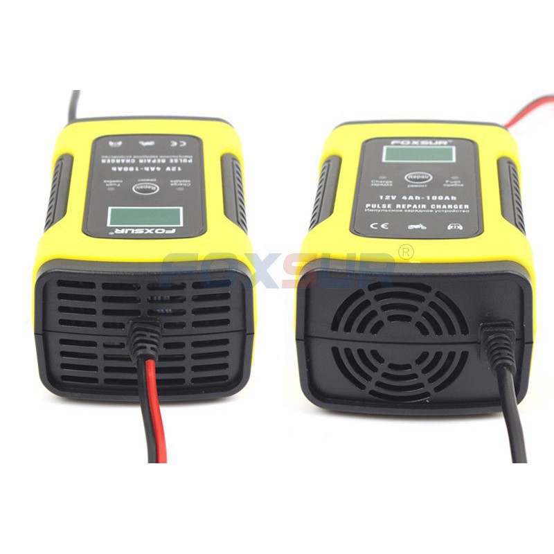 sạc bình acquy 12V 3Ah-100Ah FOXSUR tự ngắt khi đầy chức năng bảo dưỡng phục hồi ắc quy bằng khử sunfat chống ngược cực