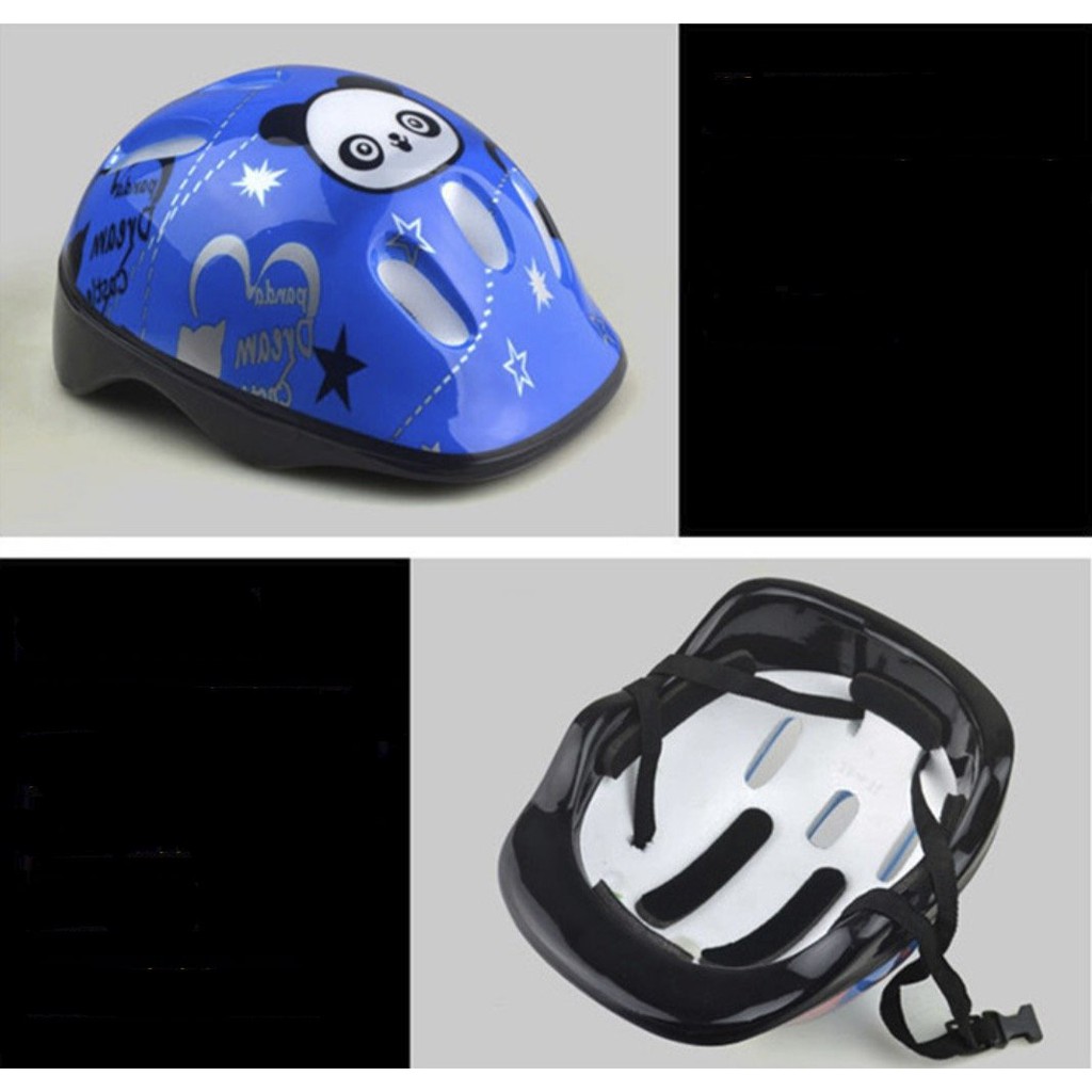 Bảo vệ cho bé 4-12 tuổi chơi thể thao khỏi chấn thương Panda Helmet (xanh)