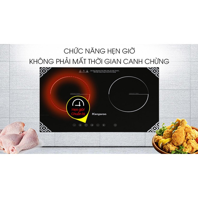 Bếp điện từ đôi Kangaroo KG498N - Hàng chính hãng