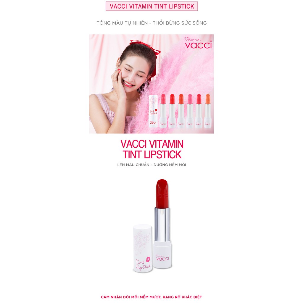 SON VACCI VITAMIN TINT DƯỠNG MÔI LÂU PHAI | BigBuy360 - bigbuy360.vn