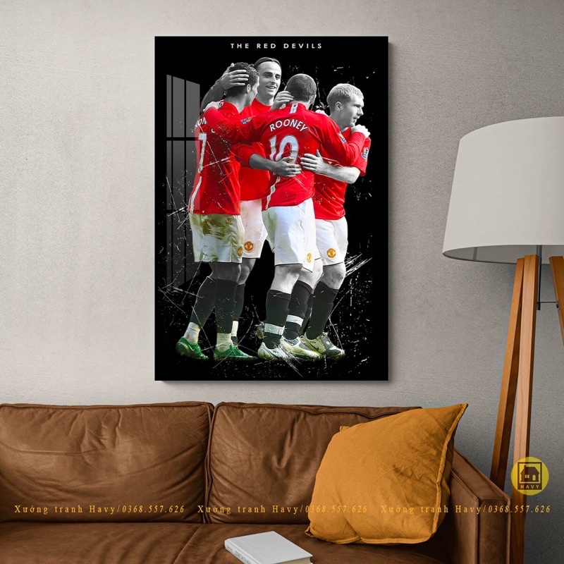 Tranh MU manchester united mica tráng gương