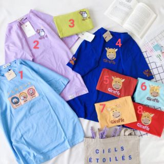 Áo thun thêu hình cute ulzzang - ảnh thật