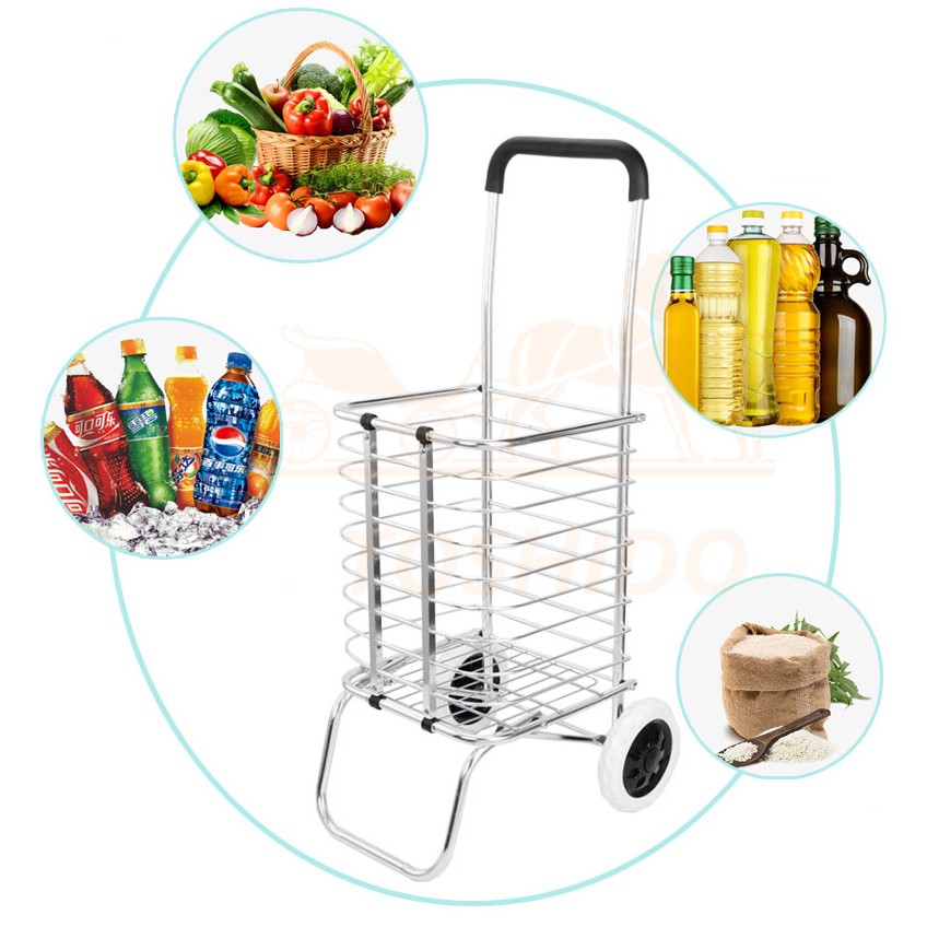 Xe Kéo TOSHUDO NHẬP KHẨU Đi Chợ, Siêu Thị 2 - 4 Bánh Có Thể Gấp Gọn Tiện Lợi