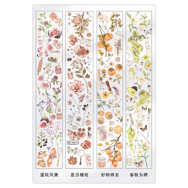 Cuộn Băng Keo Họa Tiết Hoa Lá Trang Trí Thủ Công