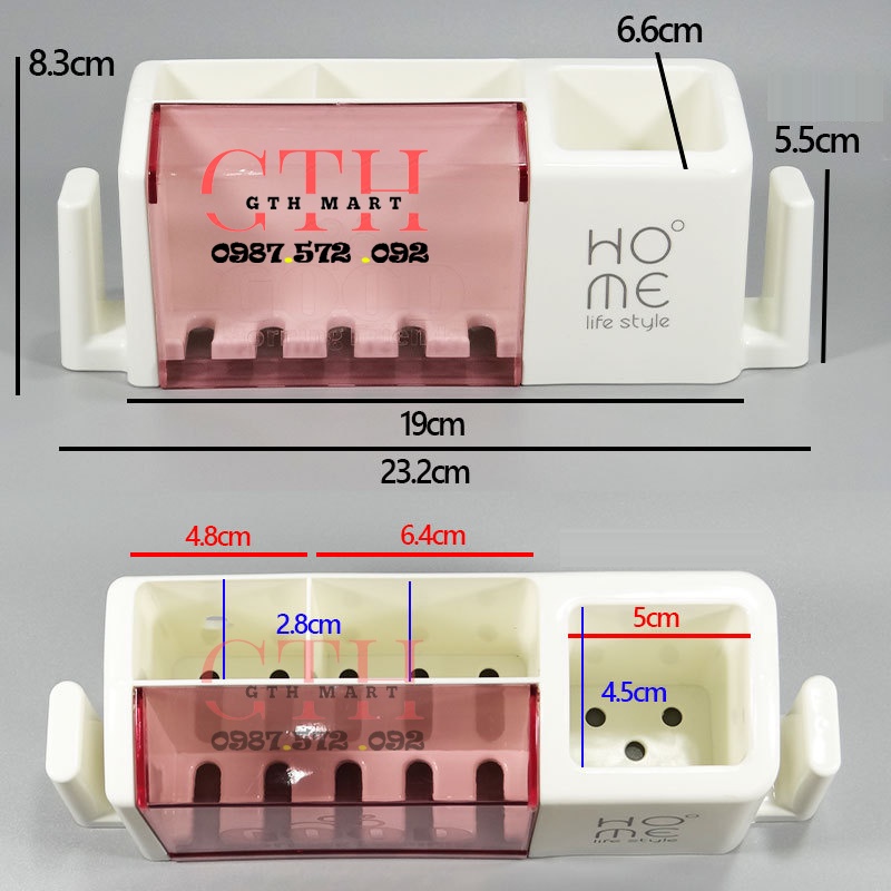 Kệ đựng bàn chải, kệ kem đánh răng trong phòng tắm-GTH Mart