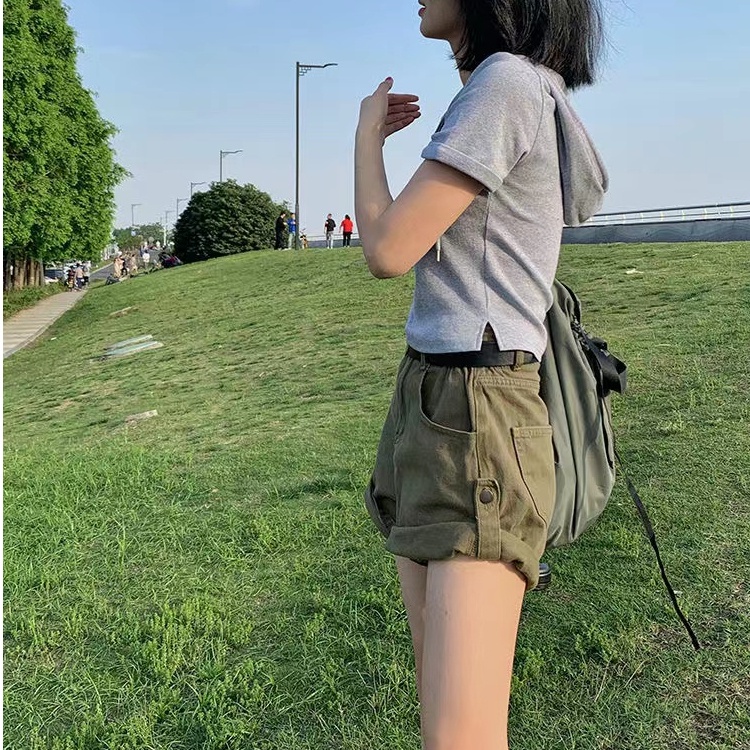 Quần short denim SUXI đơn giản dễ phối đồ hợp thời trang