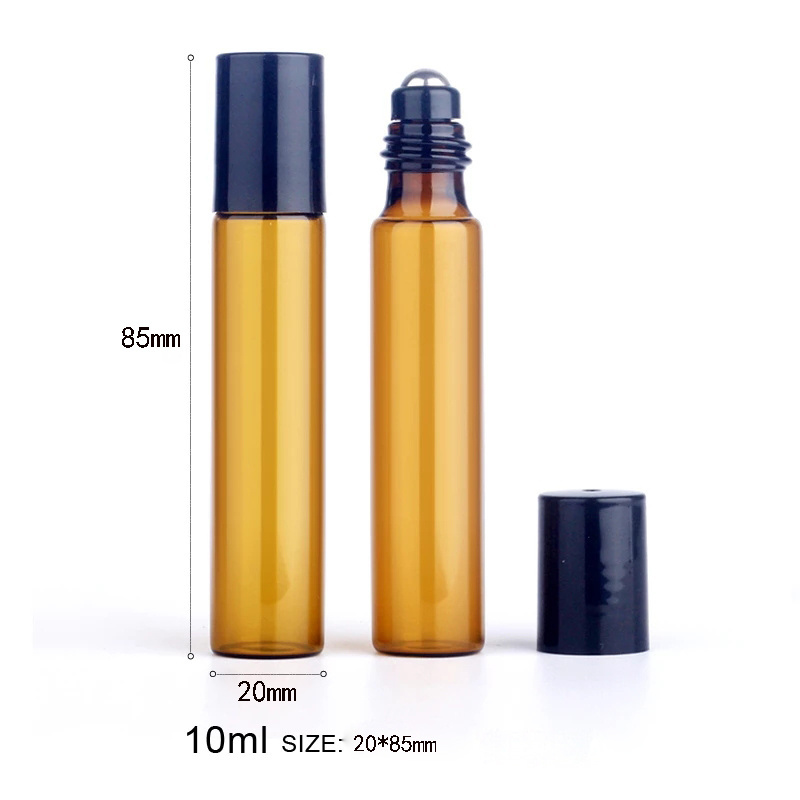 Chai lăn bằng thủy tinh màu hổ phách đựng nước hoa/tinh dầu dung tích 10ml