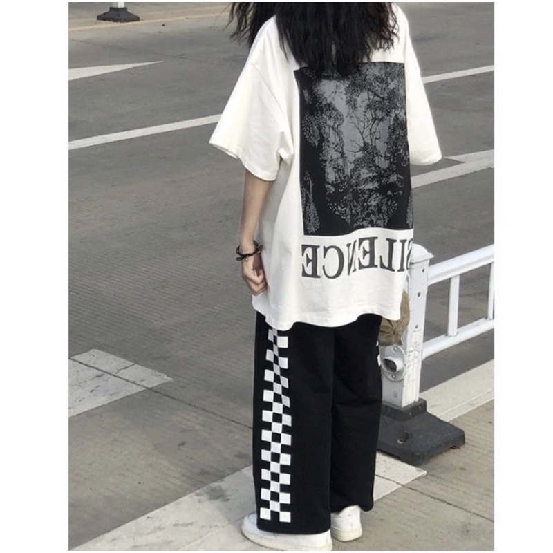 Bộ Thun Darkin Culottes Nữ  🌸 Set áo phông tay lỡ kèm quần suông ống rộng form oversize Ulzzang 🌸