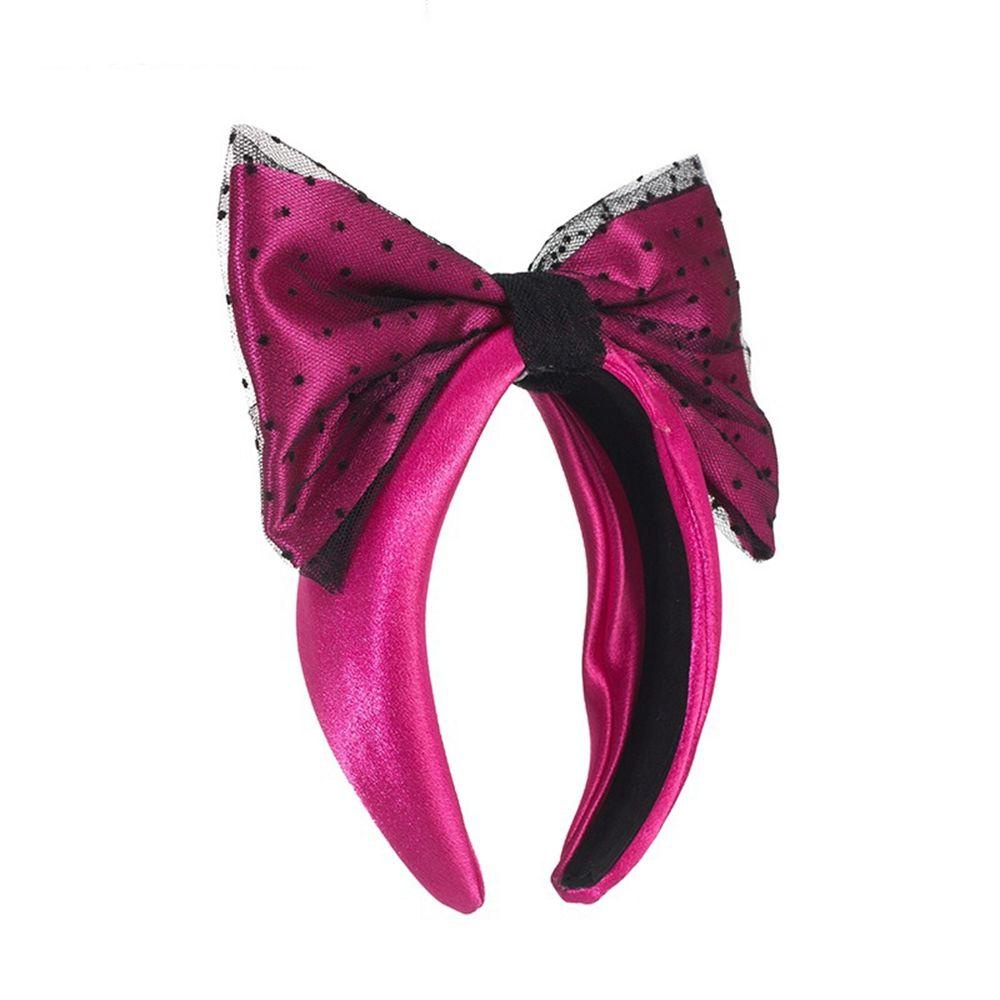 ANEMONE Băng Đô Nơ Họa Tiết Chấm Bi Phối Ren Thời Trang Thu Đông Cho Nữ