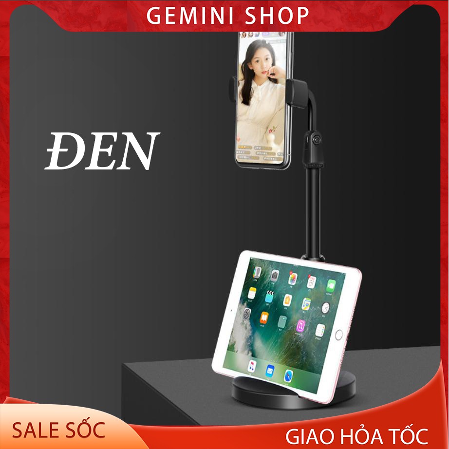 Giá Đỡ Kẹp Điện Thoại livestream xem video mã D30 để bàn điều chỉnh cao từ 24cm - 31cm xoay 360 độ GEMINI SHOP