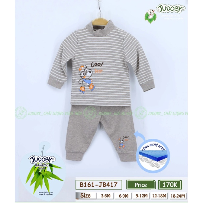 Judoby - Bộ cổ lọ 3p chất Bamboo sợi tre siêu mềm mịn cho bé 6-24 tháng JB417