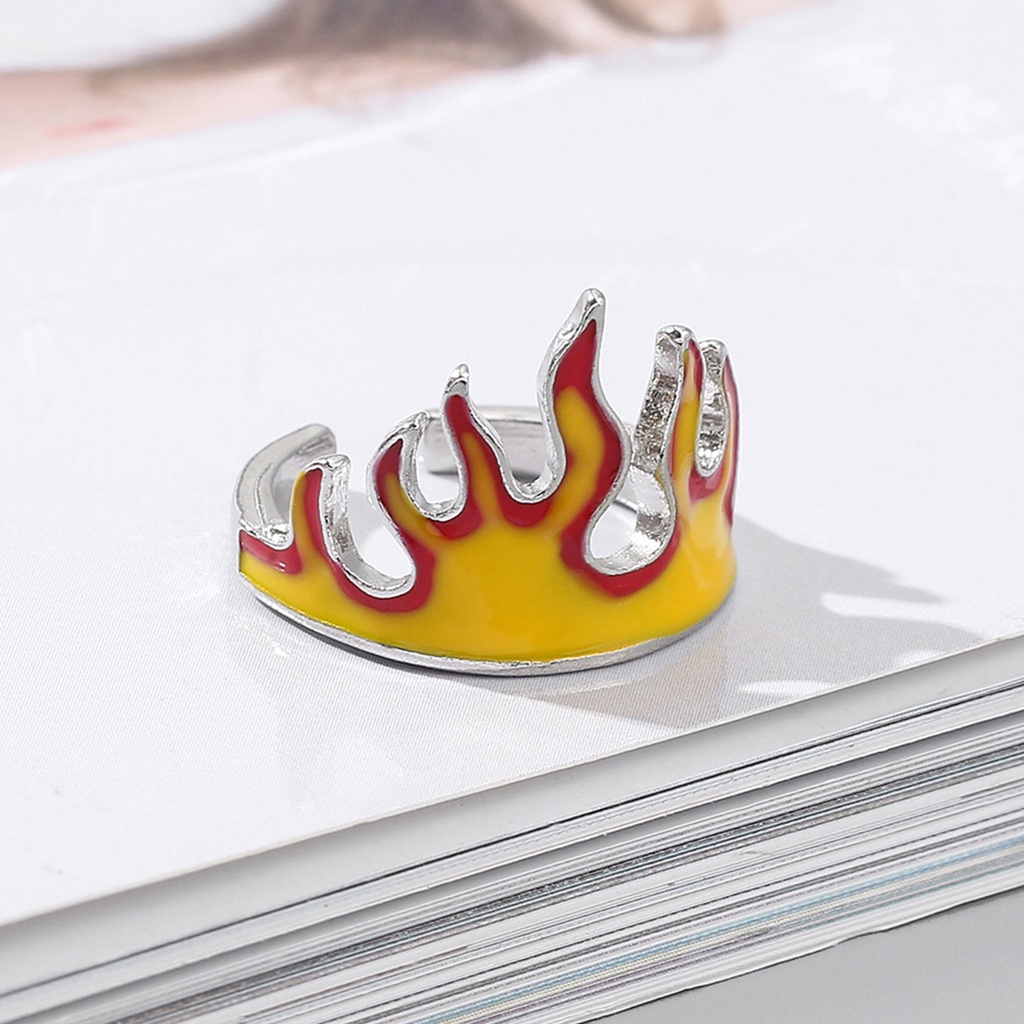 Nhẫn hở hình ngọn lửa thân thiện với làn da phong cách unisex có thể điều chỉnh