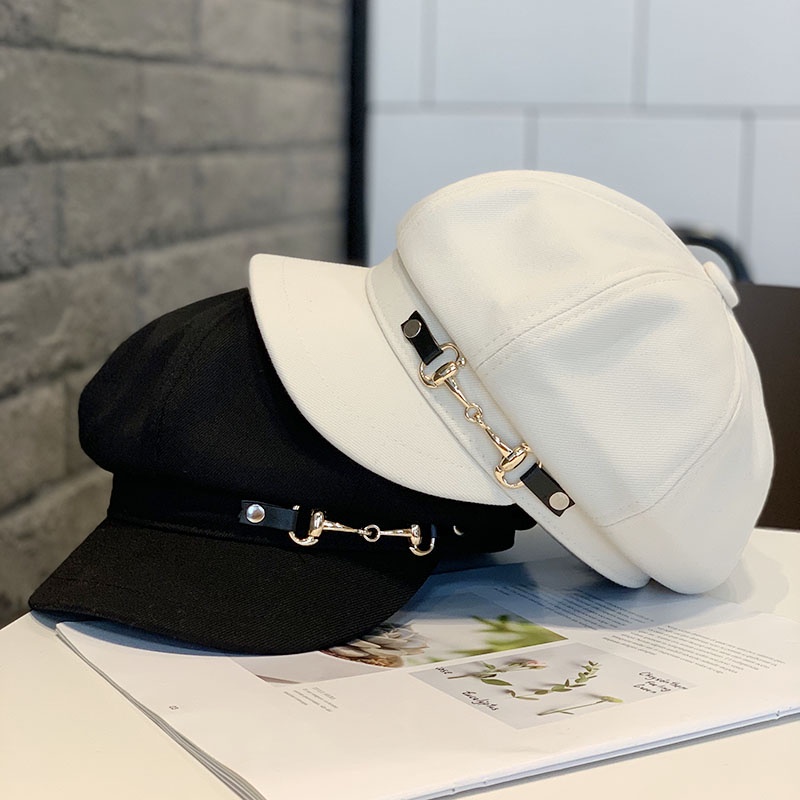 Mũ beret vải cotton màu trơn đơn giản thời trang thu đông cổ điển đẹp mắt