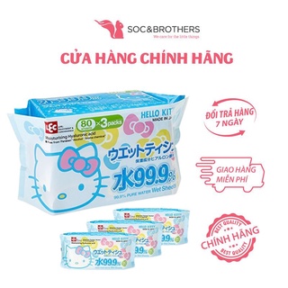 Combo 3 gói Giấy ướt LEC Hello Kitty SS232