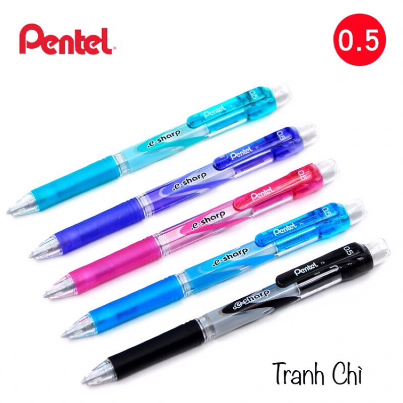 Bút chì kim bấm Pentel e-sharp thông minh tận dụng ruột chì AZ125R Nhật Bản viết chì kim bấm