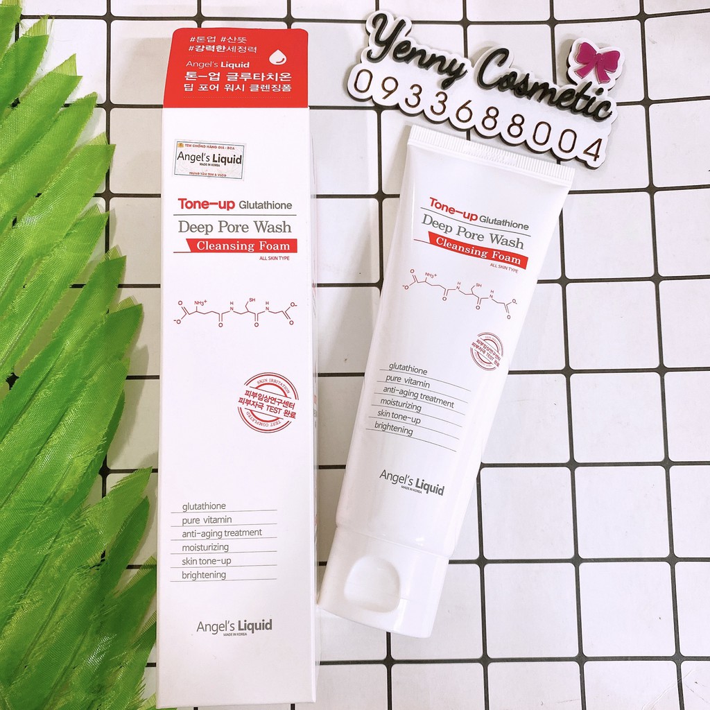 (Date 27/04/2023) Sữa Rửa Mặt 7 Day Angel’s Liquid Glutathione Tone Up Deep Pore Wash Cleansing Foam 120g