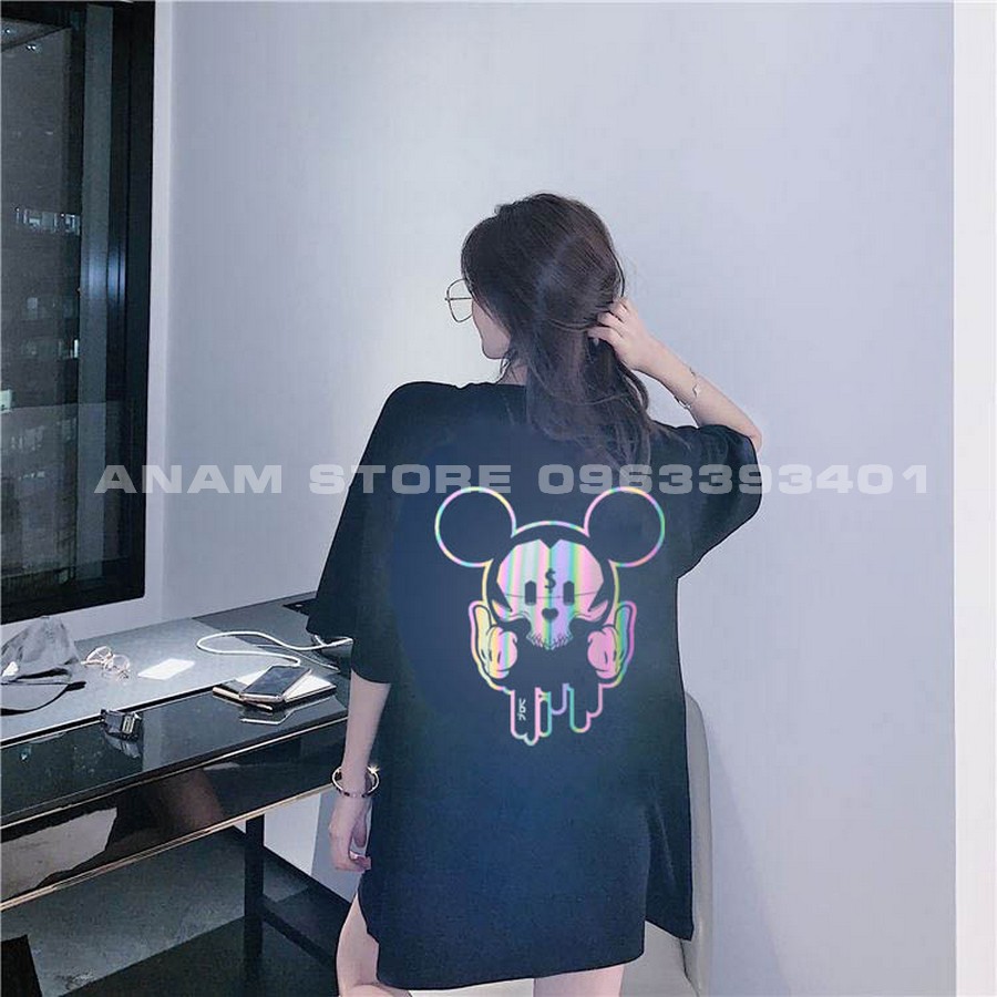 Áo thun phản quang 7 màu tay lỡ Nam Nữ Mikey