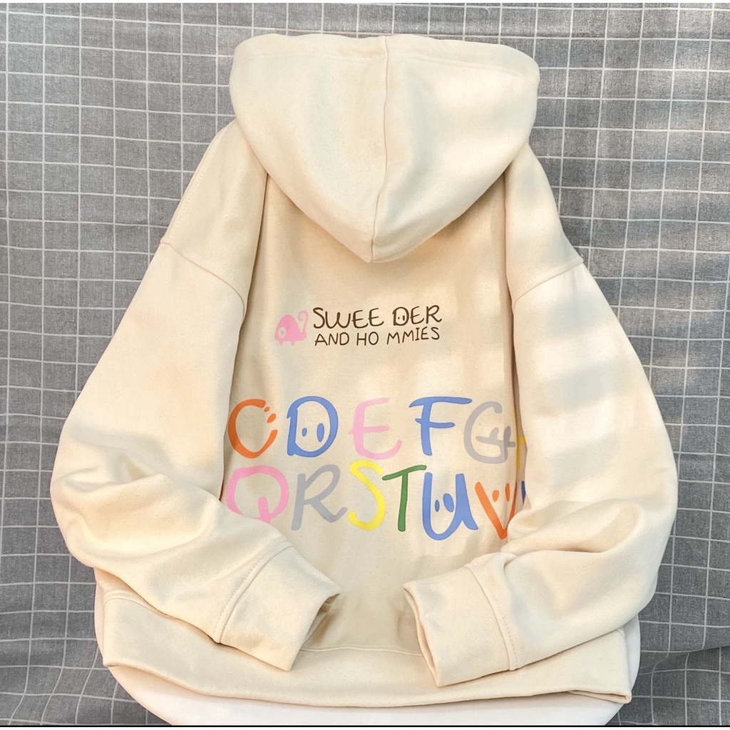 Áo Khoác Hoodie Form Rộng Unisex ABC Vải Nỉ Bông Dày Dặn - Tuni Store