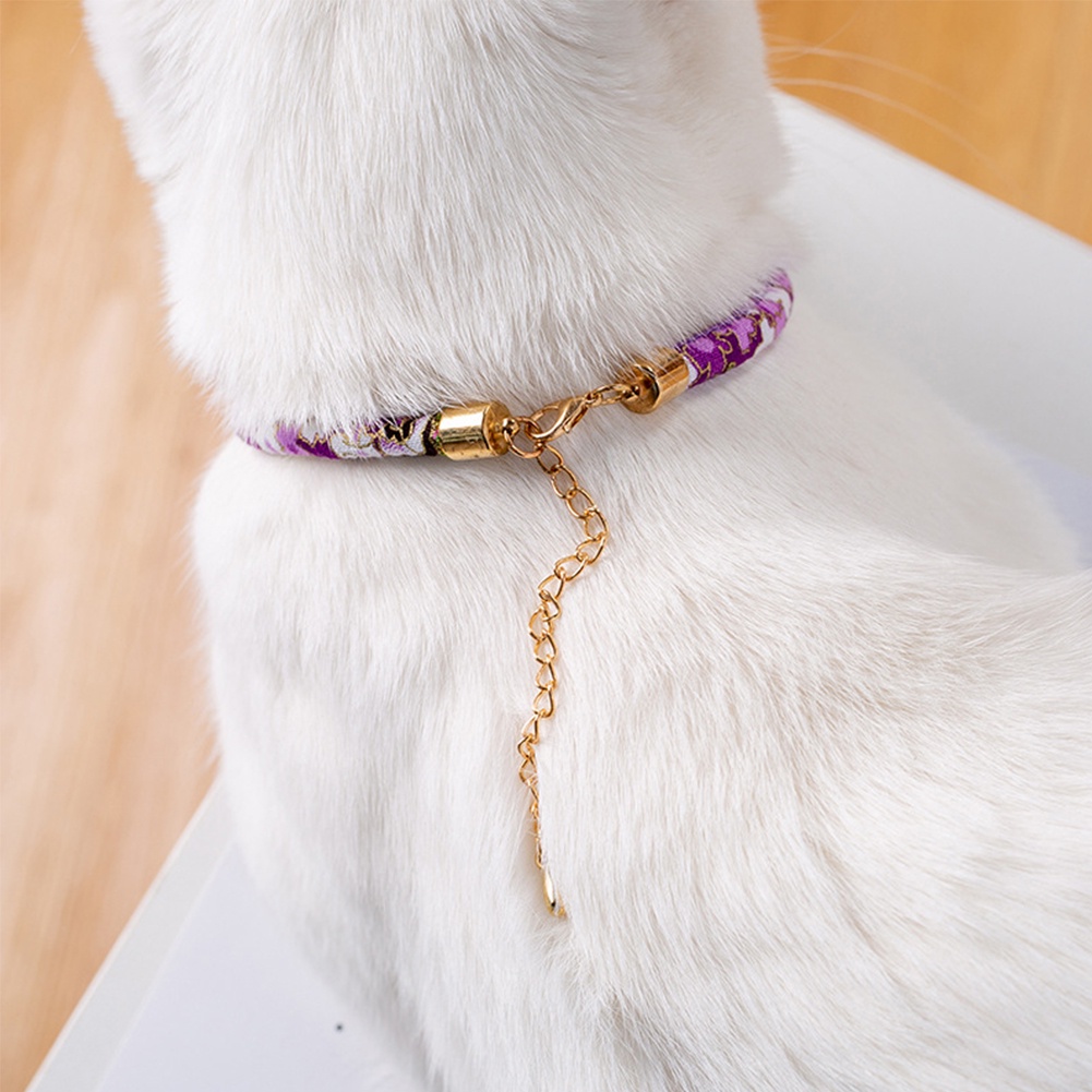 Vòng đeo cổ mèo kiểu cổ điển có thể điều chỉnh của Nhật Bản có chuông
