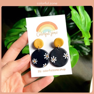 Khuyên tai / Bông tai nữ handmade đất sét Nhật - Daisy 1