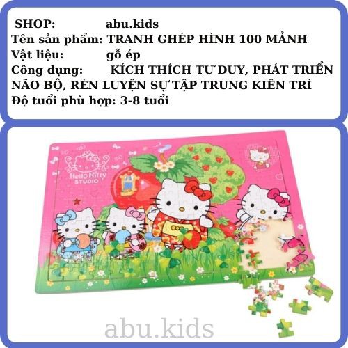 Ghép Tranh Gỗ Puzzle 100,200 Mảnh 45x30cm - Đồ chơi xếp hình cho bé có khung tranh lắp ghép