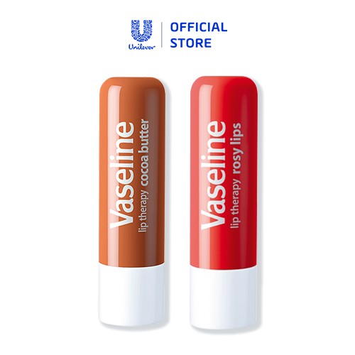 [Mã COSUI5 giảm 8% đơn 150K] Bộ 2 son dưỡng môi Vaseline dạng thỏi Lip Therapy Stick: Bơ Cao Cao và Hồng Xinh (4.8g x2)