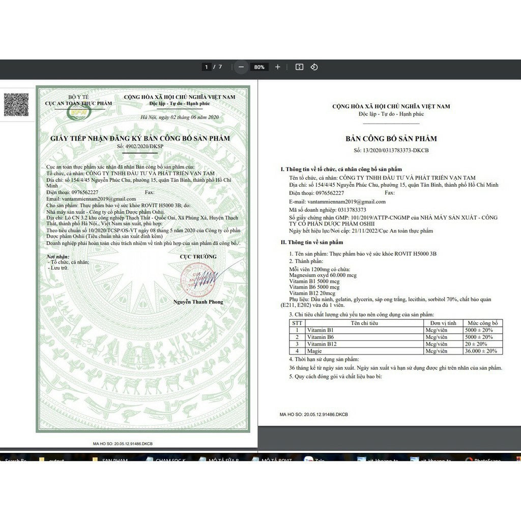 Rovit h5000 3b hộp 100 viên - bổ sung vitamin nhóm b,mg,giảm triệu chứng đau dây thần kinh ngoại biên