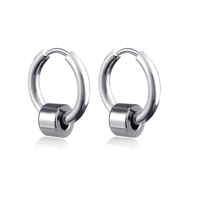 Bông Tai Nam Titan Không Rỉ Khoen Tròn TT 4117 - 1 Cặp