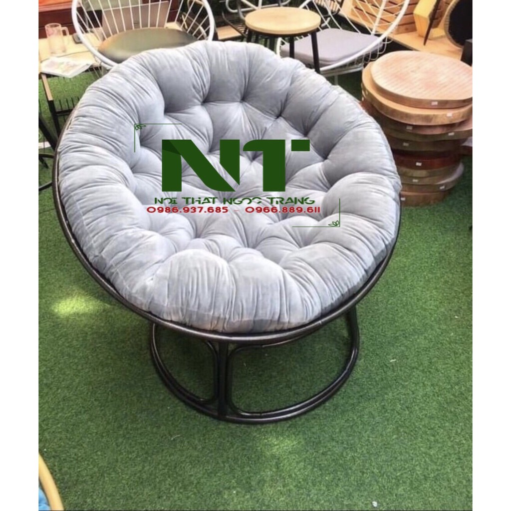 Ghế papasan thư giãn D khung sắt 90cm