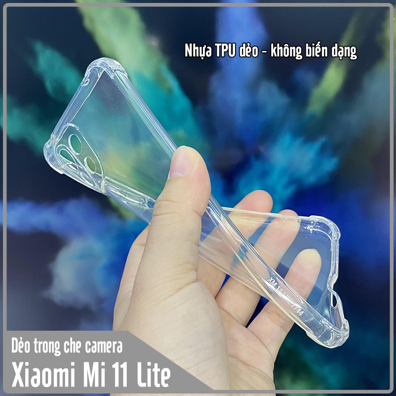 Ốp lưng cho Xiaomi Mi 11 Lite 4G - 5G - NE TPU Trong Suốt Che Camera
